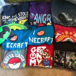 10 used boys short sleeve shirts